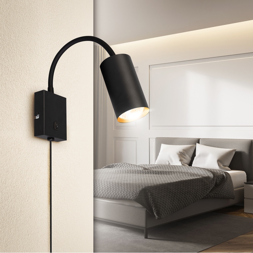 Brilagi - Fleksibilna zidna lampa SELE 1xGU10/30W/230V crno/zlatna