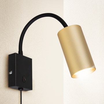 Brilagi - Fleksibilna zidna lampa SELE 1xGU10/30W/230V crno/zlatna