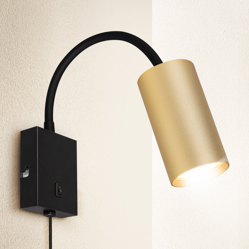 Brilagi - Fleksibilna zidna lampa SELE 1xGU10/30W/230V crno/zlatna