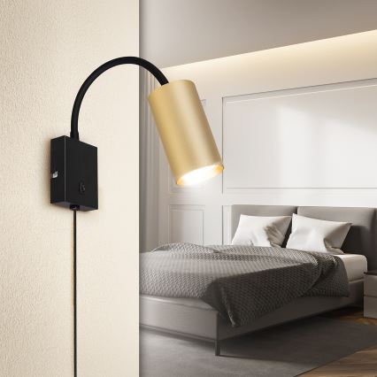 Brilagi - Fleksibilna zidna lampa SELE 1xGU10/30W/230V crno/zlatna