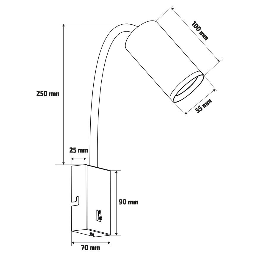 Brilagi - Fleksibilna zidna lampa SELE 1xGU10/30W/230V crno/zlatna