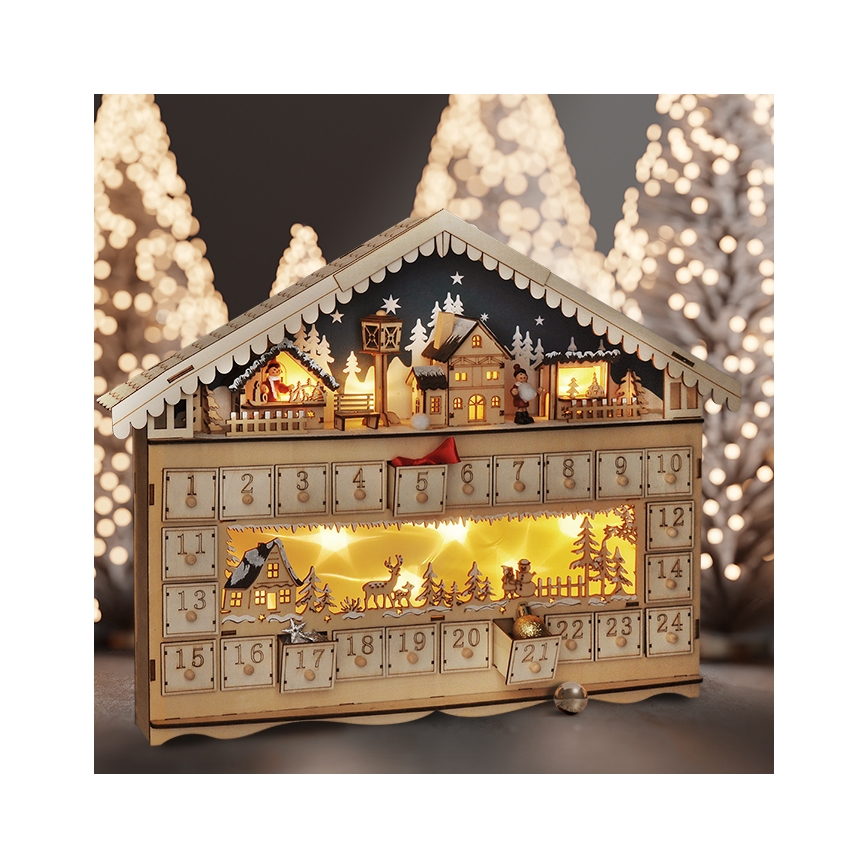 Brilagi - LED adventski kalendar LED/2xAA u obliku bora