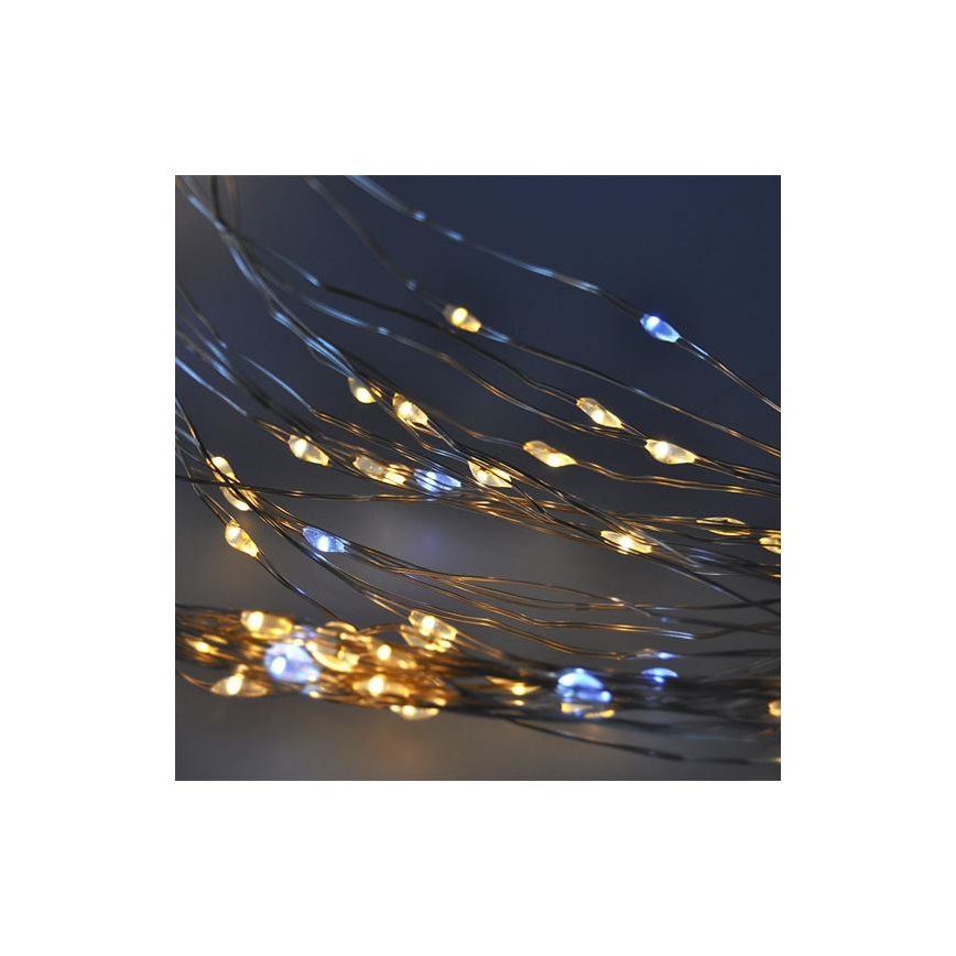 Brilagi - LED božićna zavesa 300xLED/8 funkcija/3xAA/USB 1,2m topla bela