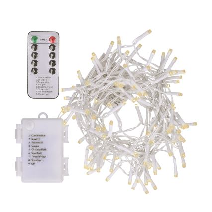 Brilagi - LED Božićne spoljašnje lampice 120xLED/8 funkcije/3xAA 9,5m bela IP44 topla bela + Daljinski upravljač