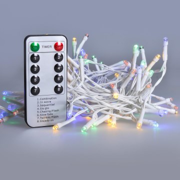 Brilagi - LED božićni spoljašnji niz 120xLED/8 funkcija/3xAA 9,5m IP44 višebojni + daljinski upravljač