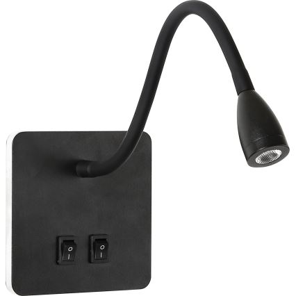 Brilagi - LED Fleksibilna zidna lampa MAYA Double LED/4W/230V + LED/3W crno