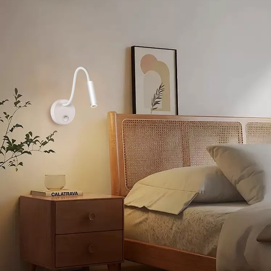 Brilagi - LED Fleksibilna zidna lampa MAYA LED/3W/230V 4000K bela