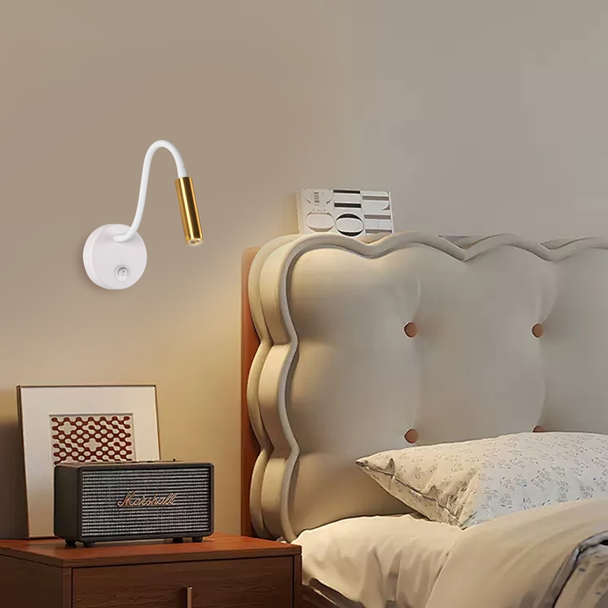 Brilagi - LED Fleksibilna zidna lampa MAYA LED/3W/230V 4000K bela/zlatna