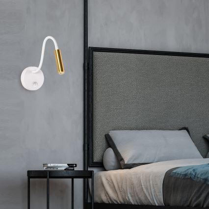 Brilagi - LED Fleksibilna zidna lampa MAYA LED/3W/230V 4000K bela/zlatna