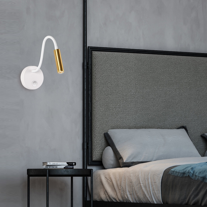 Brilagi - LED Fleksibilna zidna lampa MAYA LED/3W/230V 4000K bela/zlatna