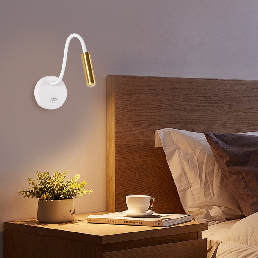 Brilagi - LED Fleksibilna zidna lampa MAYA LED/3W/230V 4000K bela/zlatna