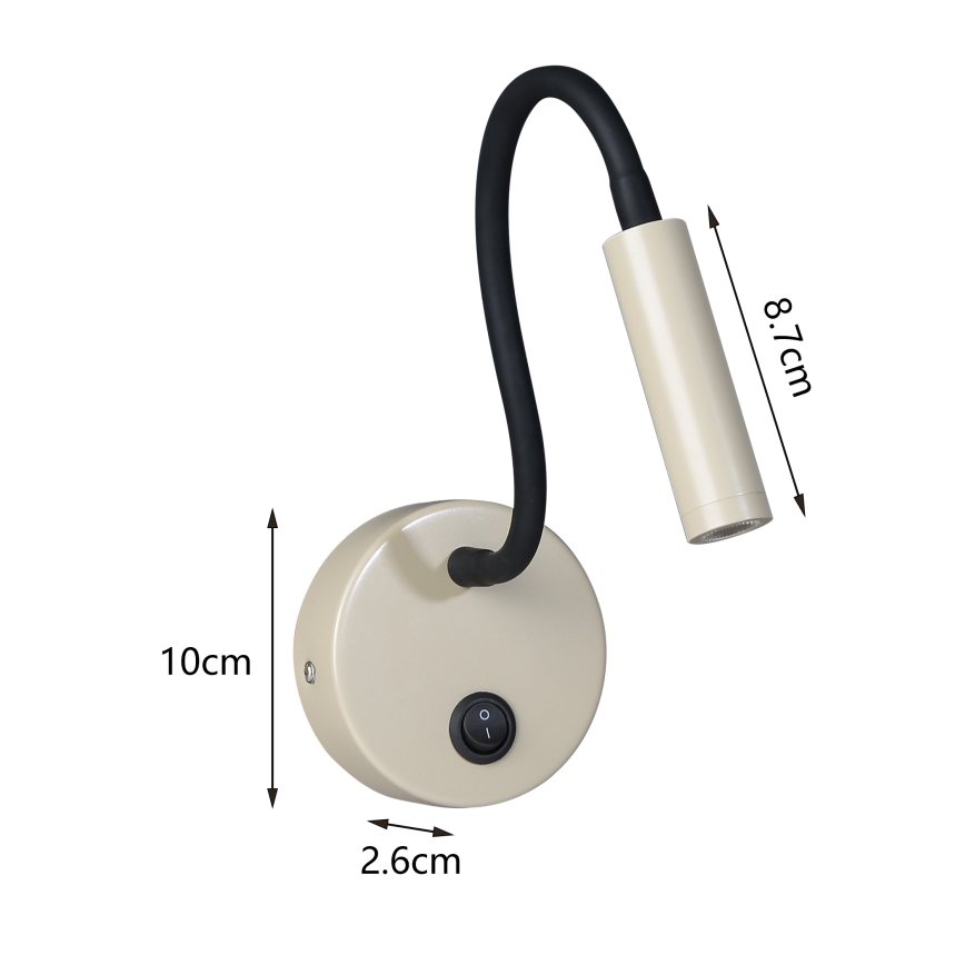 Brilagi - LED Fleksibilna zidna lampa MAYA LED/3W/230V 4000K bež