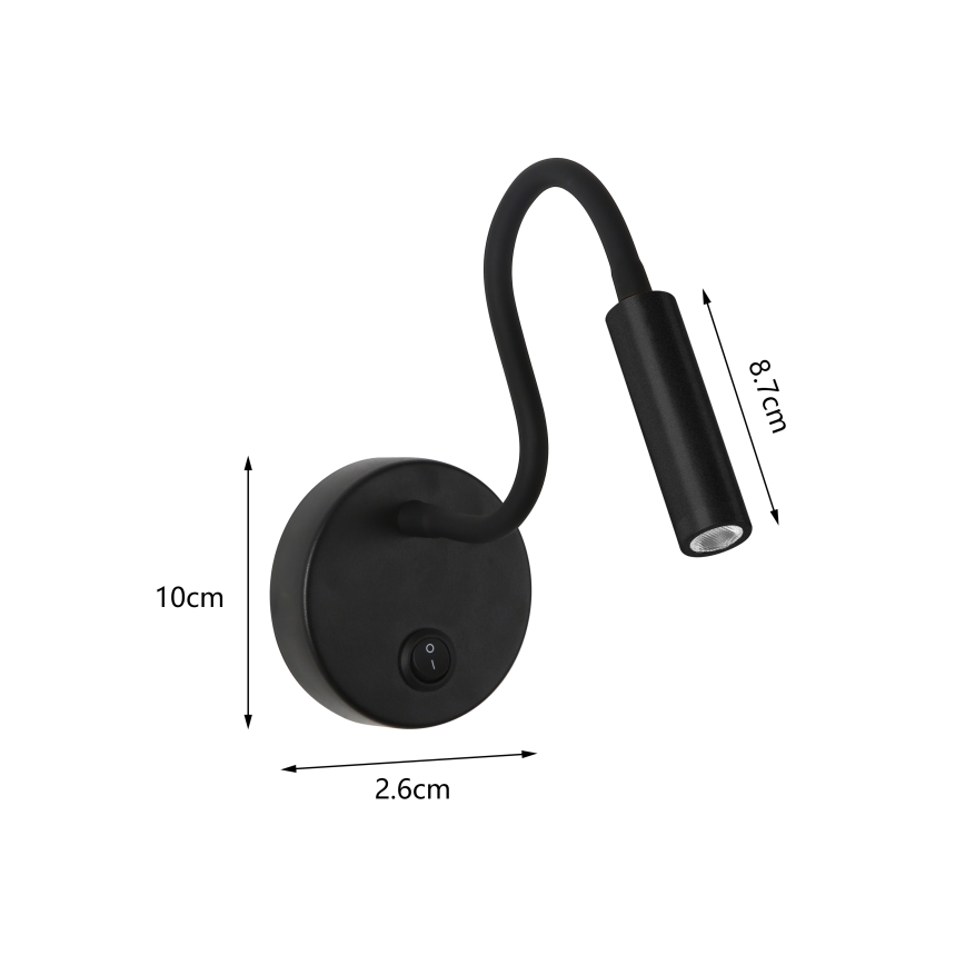 Brilagi - LED fleksibilna zidna lampa MAYA LED/3W/230V 4000K crna