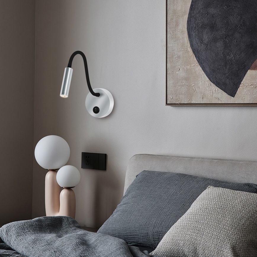 Brilagi - LED fleksibilna zidna lampa MAYA LED/3W/230V 4000K srebrna