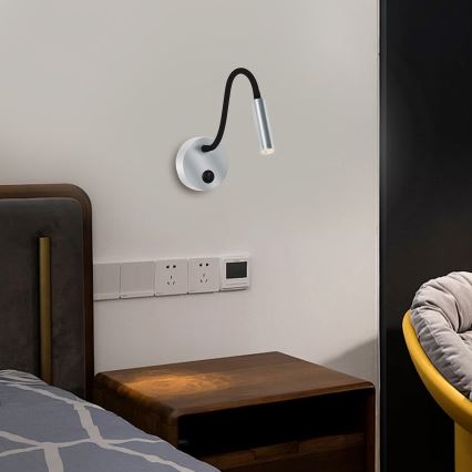 Brilagi - LED fleksibilna zidna lampa MAYA LED/3W/230V 4000K srebrna