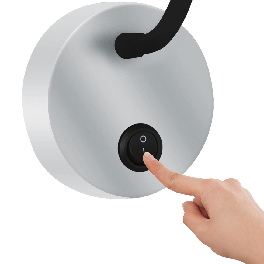 Brilagi - LED fleksibilna zidna lampa MAYA LED/3W/230V 4000K srebrna