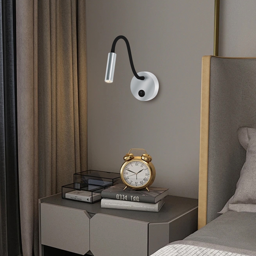 Brilagi - LED Fleksibilna zidna lampa MAYA LED/3W/230V 4000K srebrno