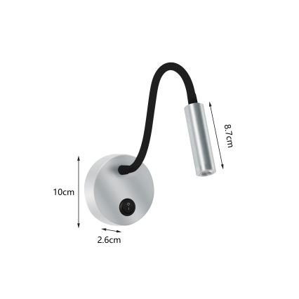 Brilagi - LED Fleksibilna zidna lampa MAYA LED/3W/230V 4000K srebrno