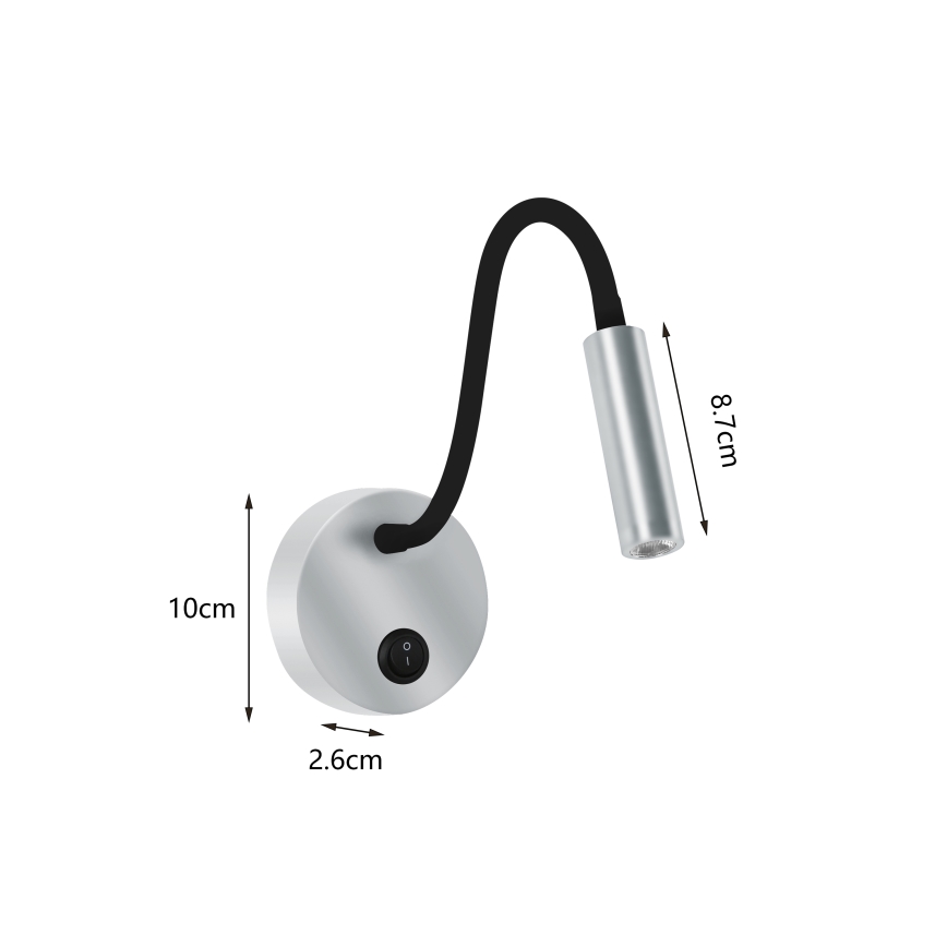 Brilagi - LED Fleksibilna zidna lampa MAYA LED/3W/230V 4000K srebrno