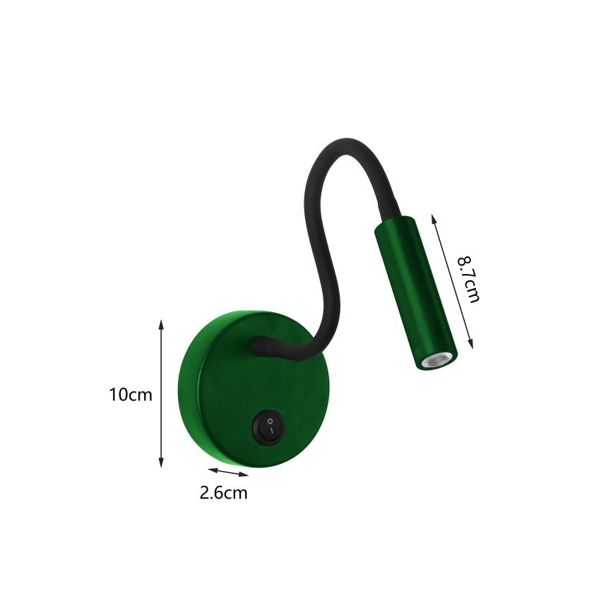 Brilagi - LED Fleksibilna zidna lampa MAYA LED/3W/230V 4000K zelena