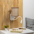 Brilagi - LED Fleksibilna zidna lampa NUBILA 1xE27/25W/230V + LED/3W bela/braon