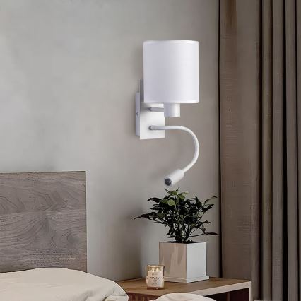 Brilagi - LED Fleksibilna zidna lampa NUBILA 1xE27/25W/230V + LED/3W bela