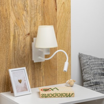 Brilagi - LED Fleksibilna zidna lampa NUBILA 1xE27/25W/230V + LED/3W bela/kremasta