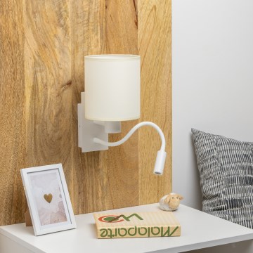 Brilagi - LED Fleksibilna zidna lampa NUBILA 1xE27/25W/230V + LED/3W bela/kremasta