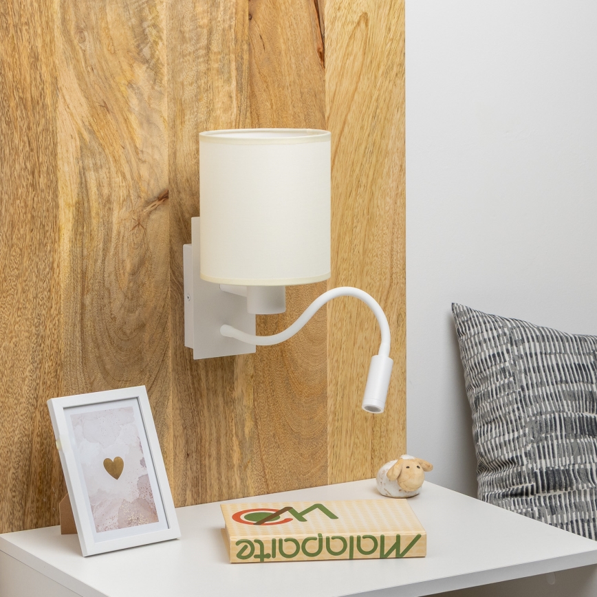 Brilagi - LED Fleksibilna zidna lampa NUBILA 1xE27/25W/230V + LED/3W bela/kremasta