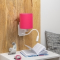 Brilagi - LED Fleksibilna zidna lampa NUBILA 1xE27/25W/230V + LED/3W bela/roze