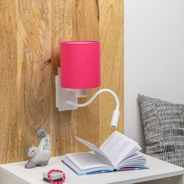 Brilagi - LED Fleksibilna zidna lampa NUBILA 1xE27/25W/230V + LED/3W bela/roze