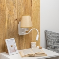 Brilagi - LED Fleksibilna zidna lampa NUBILA 1xE27/25W/230V + LED/3W bela/svetlobraon