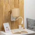 Brilagi - LED Fleksibilna zidna lampa NUBILA 1xE27/25W/230V + LED/3W bela/svetlobraon