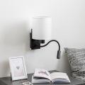 Brilagi - LED Fleksibilna zidna lampa NUBILA 1xE27/25W/230V + LED/3W crno/bela