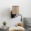 Brilagi - LED Fleksibilna zidna lampa NUBILA 1xE27/25W/230V + LED/3W crno/braon