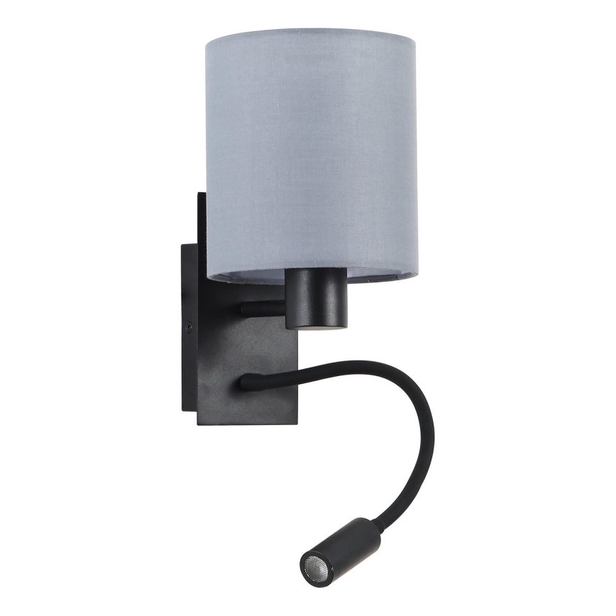 Brilagi - LED Fleksibilna zidna lampa NUBILA 1xE27/25W/230V + LED/3W crno/sivo