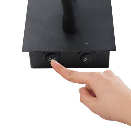 Brilagi - LED Fleksibilna zidna lampa NUBILA 1xE27/25W/230V + LED/3W crno/sivo