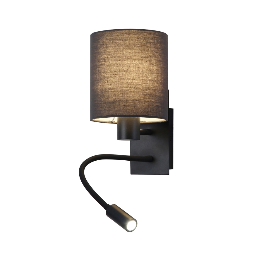 Brilagi - LED Fleksibilna zidna lampa NUBILA 1xE27/25W/230V + LED/3W crno/sivo