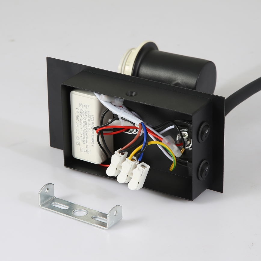 Brilagi - LED Fleksibilna zidna lampa NUBILA 1xE27/25W/230V + LED/3W crno/sivo