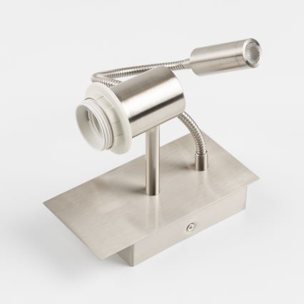 Brilagi - LED fleksibilna zidna lampa NUBILA 1xE27/25W/230V + LED/3W matni hrom