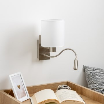 Brilagi - LED Fleksibilna zidna lampa NUBILA 1xE27/25W/230V + LED/3W mat krom/bela