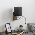 Brilagi - LED Fleksibilna zidna lampa NUBILA 1xE27/25W/230V + LED/3W mat krom/crno