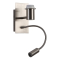 Brilagi - LED Fleksibilna zidna lampa NUBILA 1xE27/25W/230V + LED/3W mat krom