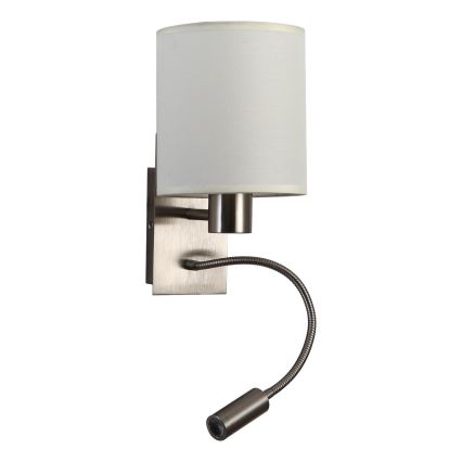 Brilagi - LED Fleksibilna zidna lampa NUBILA 1xE27/25W/230V + LED/3W mat krom/kremasta