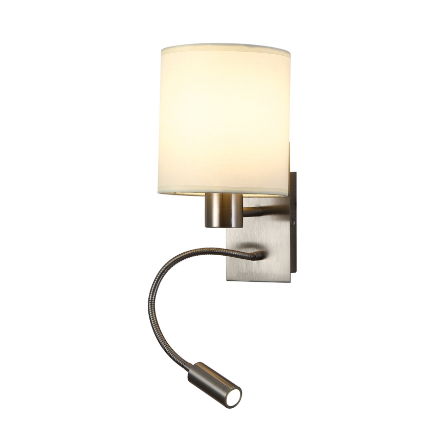 Brilagi - LED Fleksibilna zidna lampa NUBILA 1xE27/25W/230V + LED/3W mat krom/kremasta