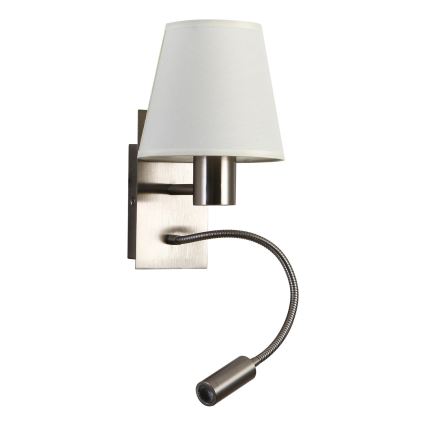 Brilagi - LED Fleksibilna zidna lampa NUBILA 1xE27/25W/230V + LED/3W mat krom/kremasta