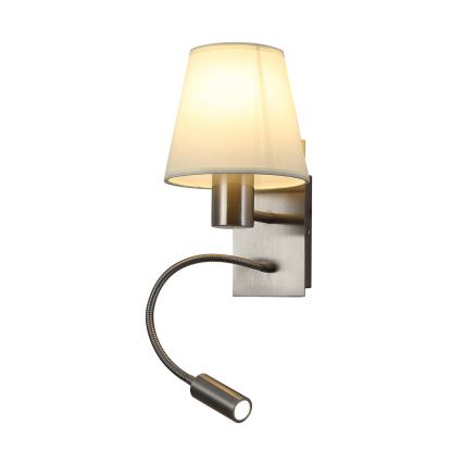 Brilagi - LED Fleksibilna zidna lampa NUBILA 1xE27/25W/230V + LED/3W mat krom/kremasta
