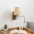 Brilagi - LED Fleksibilna zidna lampa NUBILA 1xE27/25W/230V + LED/3W mat krom/svetlobraon