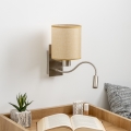 Brilagi - LED Fleksibilna zidna lampa NUBILA 1xE27/25W/230V + LED/3W mat krom/svetlobraon