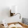 Brilagi - LED Fleksibilna zidna lampa NUBILA 1xE27/25W/230V + LED/3W mesing/bela